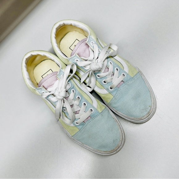 Vans Old Skool Womens Pastel Color Block Blue/Green/Yellow 7 - Picture 3 of 5